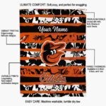 customized baltimore orioles floral stripes orange white blanket new arrival