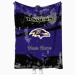 customized baltimore ravens grunge streaks purple blanket best selling