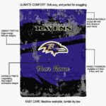customized baltimore ravens grunge streaks purple blanket best selling