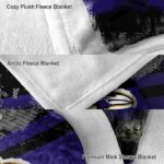 customized baltimore ravens grunge streaks purple blanket best selling