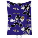 customized baltimore ravens mickey purple blanket best selling