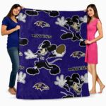 customized baltimore ravens mickey purple blanket best selling