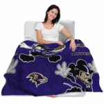 customized baltimore ravens mickey purple blanket best selling
