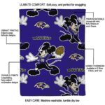 customized baltimore ravens mickey purple blanket best selling