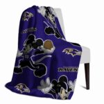 customized baltimore ravens mickey purple blanket best selling