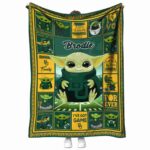customized baylor bears baby yoda green blanket best selling