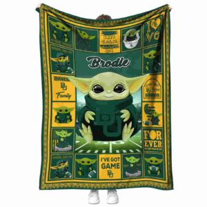 customized baylor bears baby yoda green blanket best selling