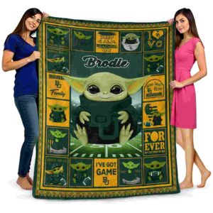 customized baylor bears baby yoda green blanket fashion forward