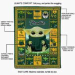 customized baylor bears baby yoda green blanket best selling