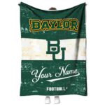 customized baylor bears grunge texture green white blanket best selling