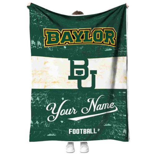 customized baylor bears grunge texture green white blanket best selling