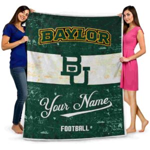 customized baylor bears grunge texture green white blanket fashion forward