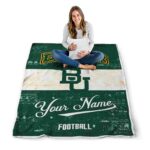 customized baylor bears grunge texture green white blanket high quality