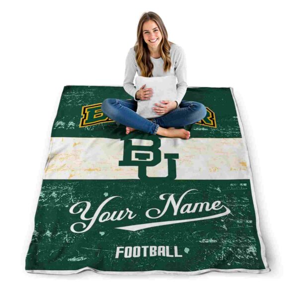 customized baylor bears grunge texture green white blanket high quality