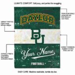 customized baylor bears grunge texture green white blanket new arrival