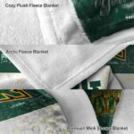 customized baylor bears grunge texture green white blanket premium grade