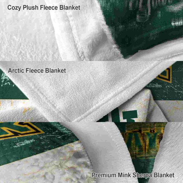 customized baylor bears grunge texture green white blanket premium grade