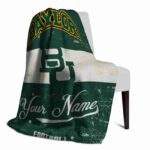 customized baylor bears grunge texture green white blanket top rated