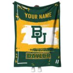 customized baylor bears paint strokes green white blanket best selling
