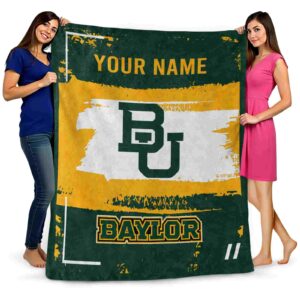 customized baylor bears paint strokes green white blanket fashion forward