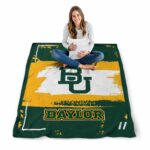 customized baylor bears paint strokes green white blanket best selling