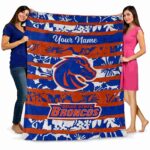 customized boise state broncos floral stripes orange white blanket fashion forward
