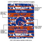 customized boise state broncos floral stripes orange white blanket new arrival