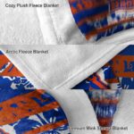 customized boise state broncos floral stripes orange white blanket premium grade