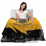 customized boston bruins grunge streaks gold blanket best selling