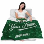 customized boston celtics grunge texture green white blanket best selling