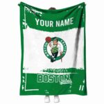 customized boston celtics paint strokes green white blanket best selling