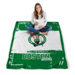 customized boston celtics paint strokes green white blanket best selling