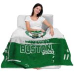 customized boston celtics paint strokes green white blanket best selling