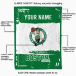 customized boston celtics paint strokes green white blanket best selling