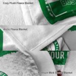customized boston celtics paint strokes green white blanket best selling