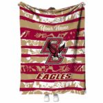 customized boston college eagles floral stripes maroon white blanket best selling