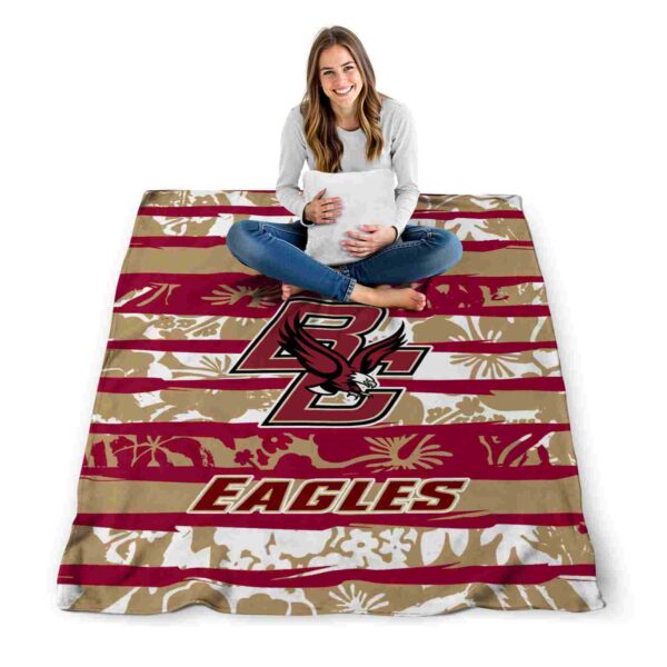 customized boston college eagles floral stripes maroon white blanket high quality