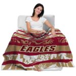 customized boston college eagles floral stripes maroon white blanket latest model