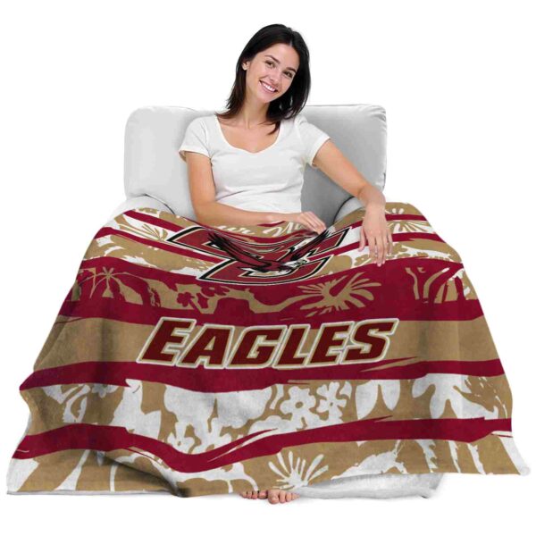 customized boston college eagles floral stripes maroon white blanket latest model