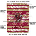 customized boston college eagles floral stripes maroon white blanket new arrival