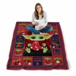 customized boston red sox baby yoda red blanket best selling