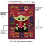 customized boston red sox baby yoda red blanket best selling