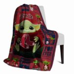 customized boston red sox baby yoda red blanket best selling