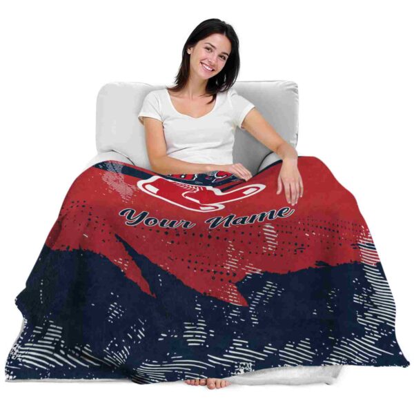 customized boston red sox grunge streaks red blanket latest model