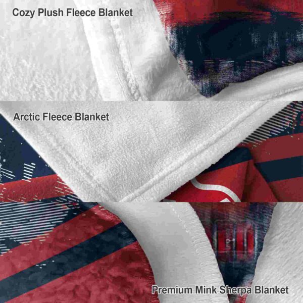 customized boston red sox grunge streaks red blanket premium grade