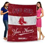 customized boston red sox grunge texture red white blanket fashion forward