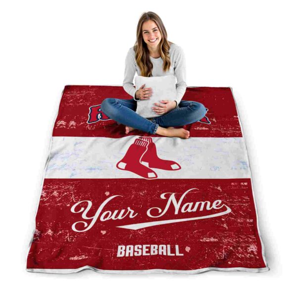 customized boston red sox grunge texture red white blanket high quality