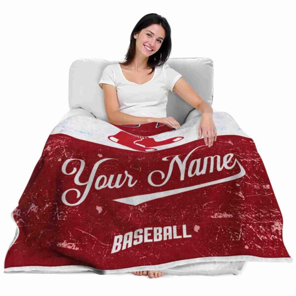 customized boston red sox grunge texture red white blanket latest model