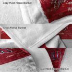 customized boston red sox grunge texture red white blanket premium grade