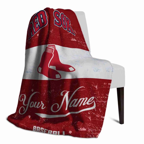 customized boston red sox grunge texture red white blanket top rated